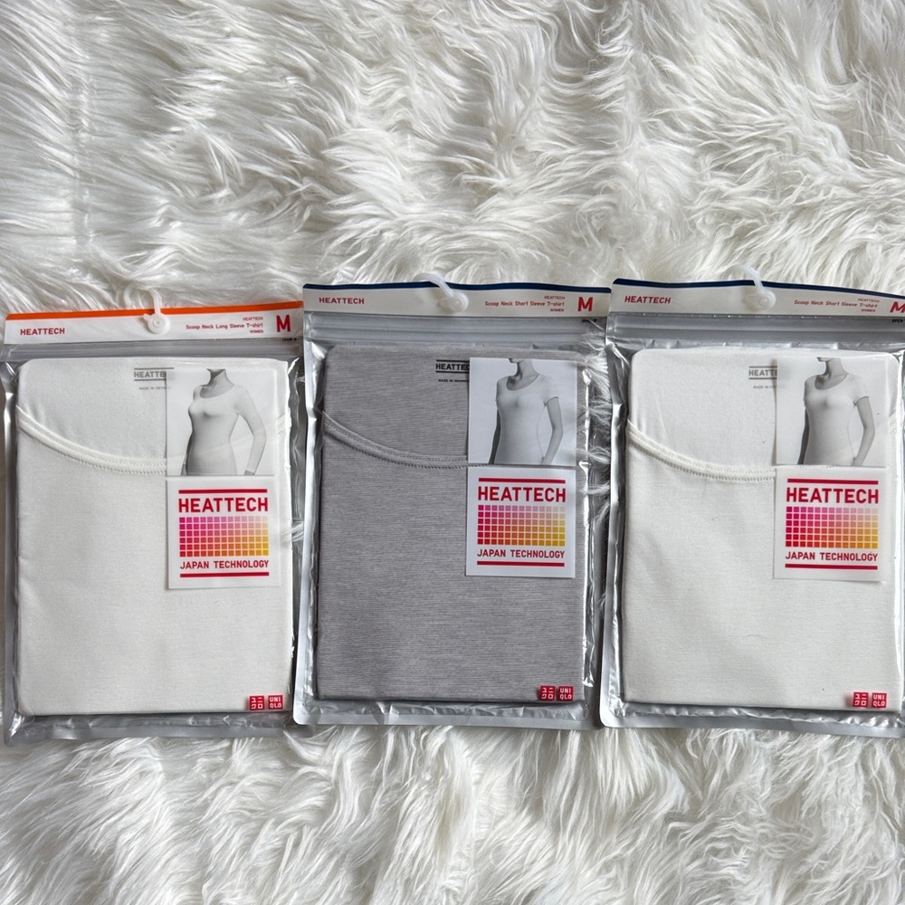 Uniqlo HEATTECH Tops in White and Gray
